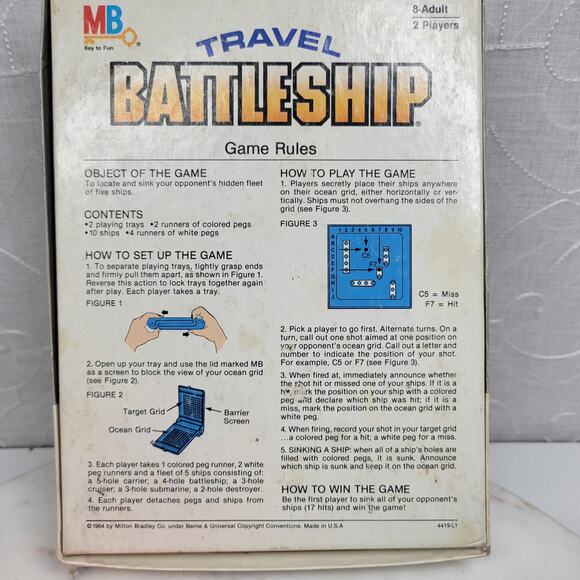 VTG Travel Battleship Board Game Complete Classic Strategy Milton Bradley 1984 - Picture 3 of 16